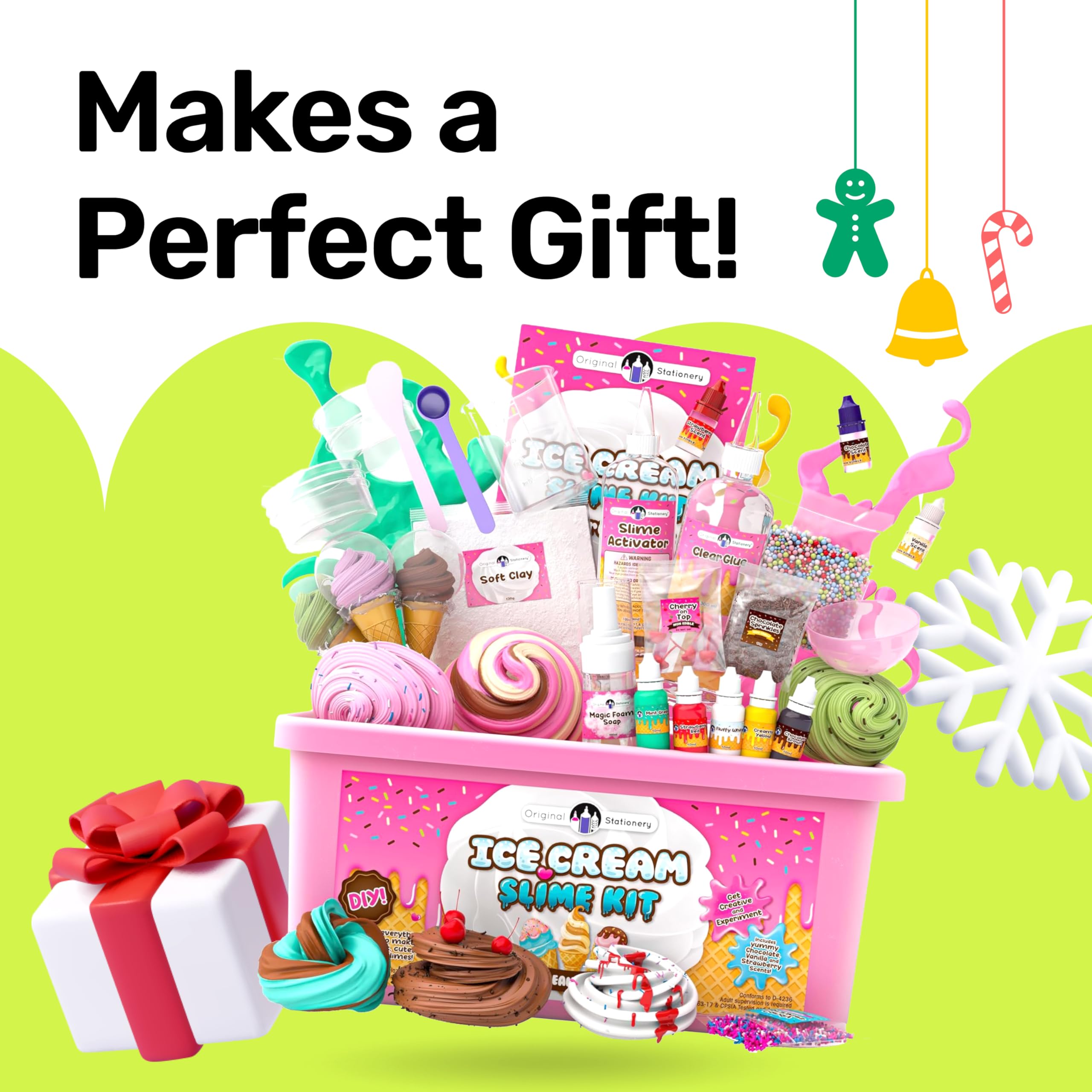 Original Stationery storage case keeps slime kit organized after crafting.