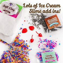 Original Stationery Sweet Sprinkles Ice Cream Slime Kit, color palette, vibrant slime colors