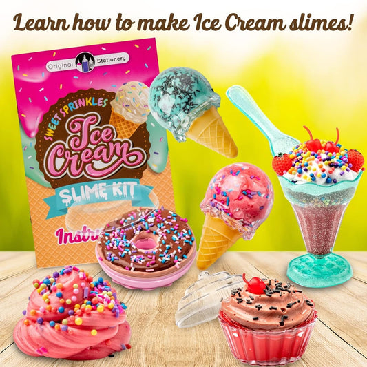 Original Stationery Sweet Sprinkles Ice Cream Slime Kit, donut slime, dessert themed fun