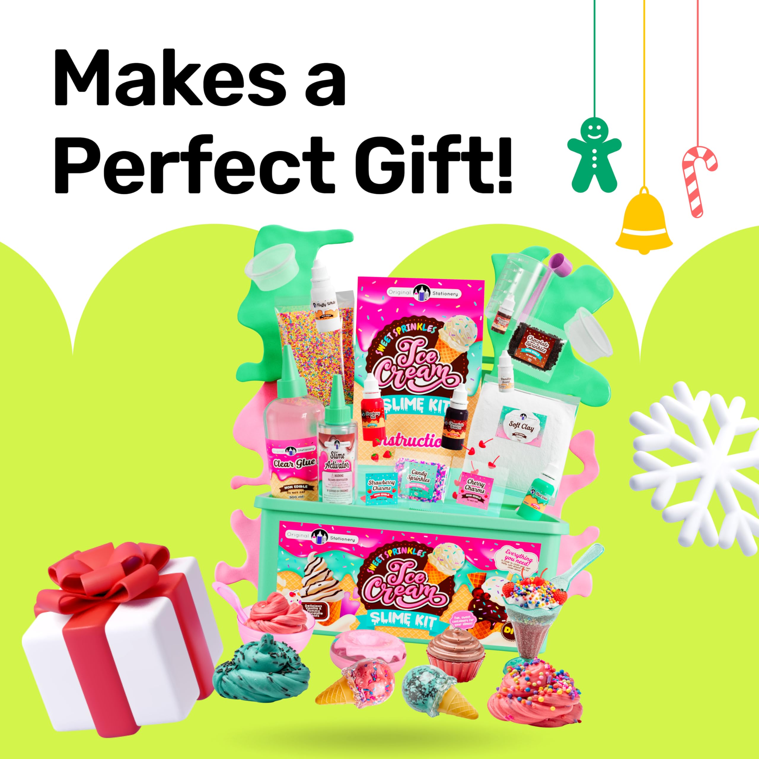 Original Stationery Sweet Sprinkles Ice Cream Slime Kit, kids play, screen-free activity