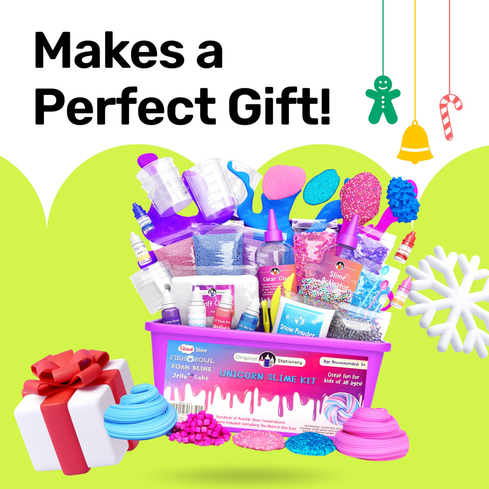 Original Stationery Unicorn Slime Kit kid crafting scene supports fine motor skills