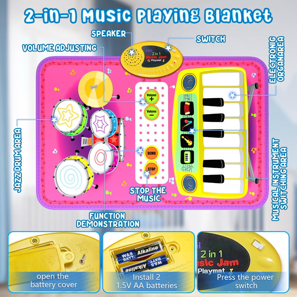 Oripira 2-in-1 musical mat drum pad for active toddler play.