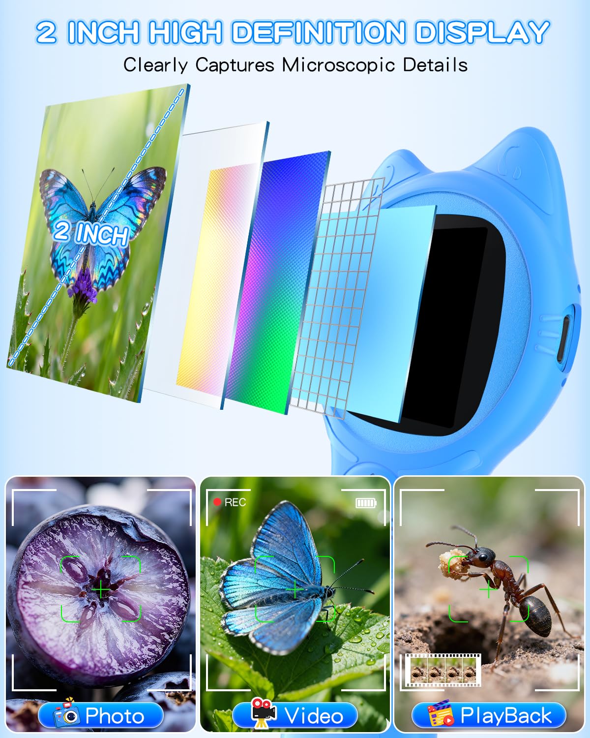 Eight LEDs illuminate samples for clear viewing with the Oripira microscope.
