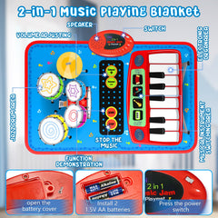 Oripira musical mat drum side with sticks encourages active rhythm play