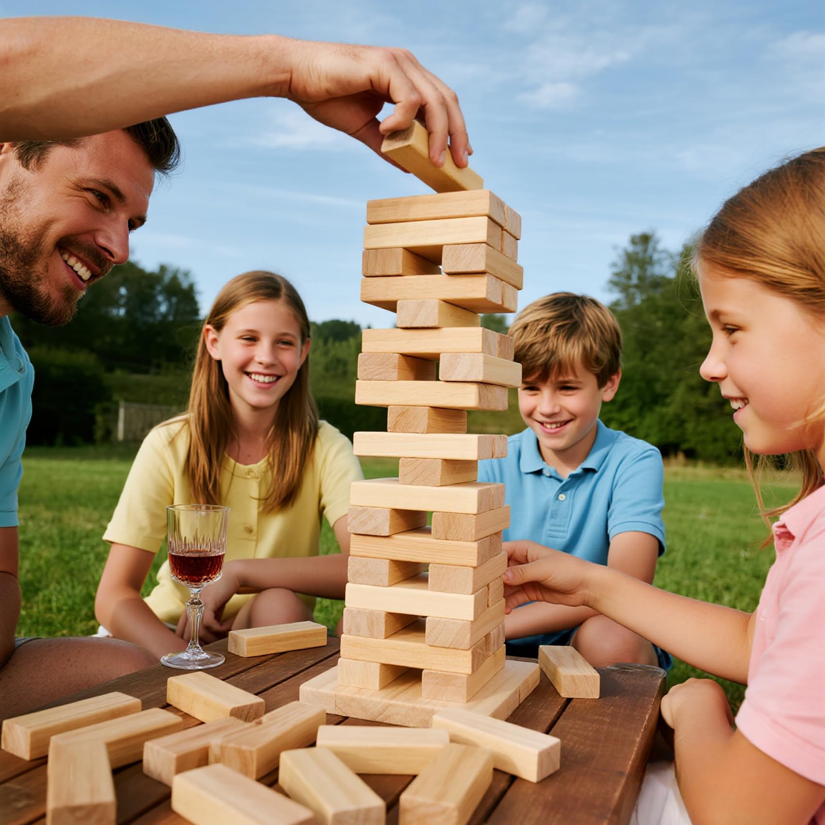Orizliztion 3.3 ft tower boosts stacking challenge and fun.