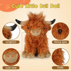 OROZCOR Highland Cow plush care tips to restore fluff.