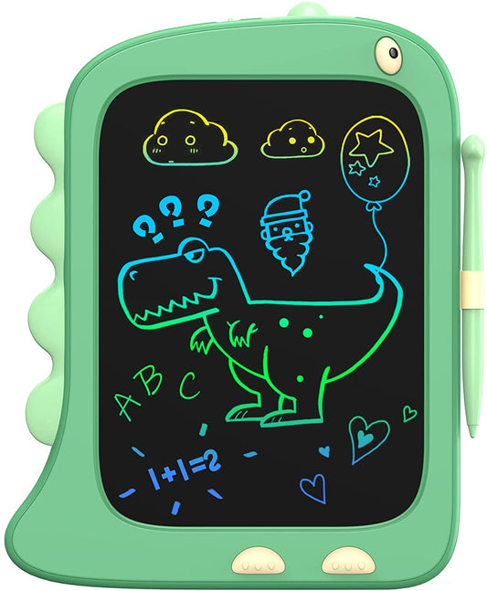 ORSEN 8.5 inch LCD Doodle Board with green dinosaur; mess-free drawing fun for kids.