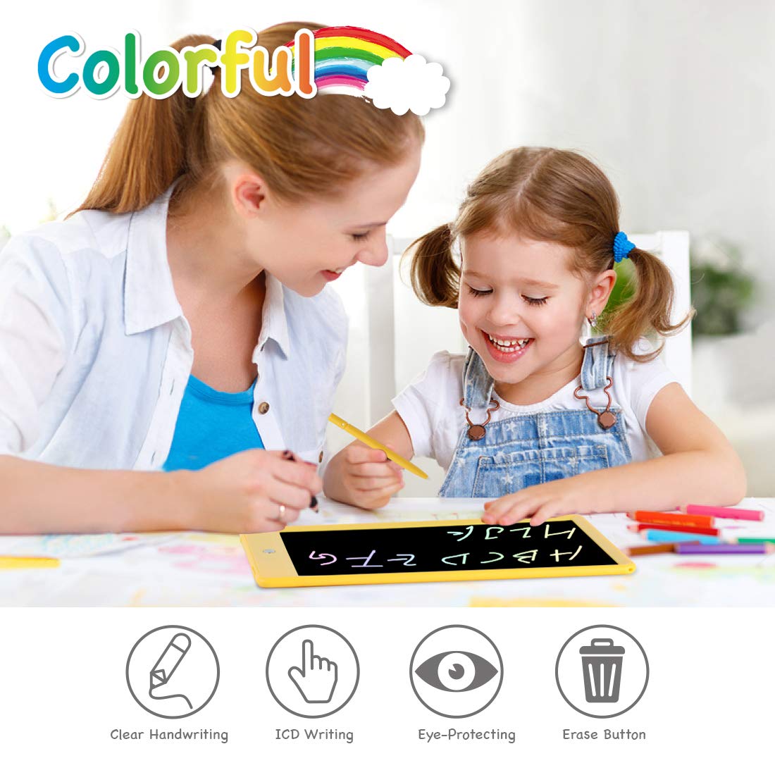 ORSEN doodle board in action, kids drawing on a color display