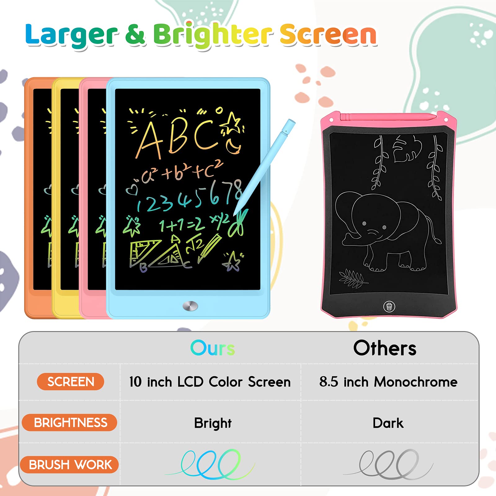 ORSEN doodle board with stylus hanging lanyard for mess-free storage