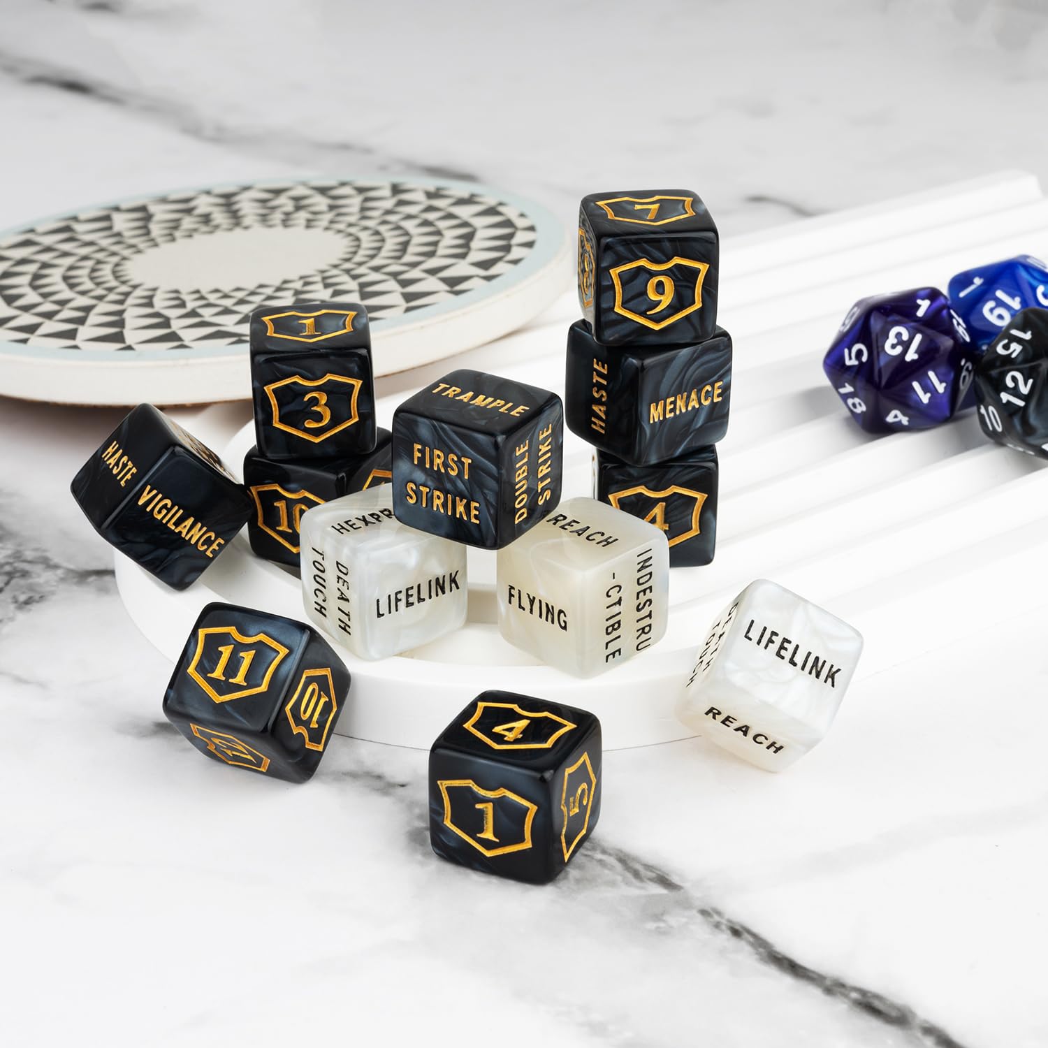 ORUNI 20mm D20 dice included for fast rolls and setup