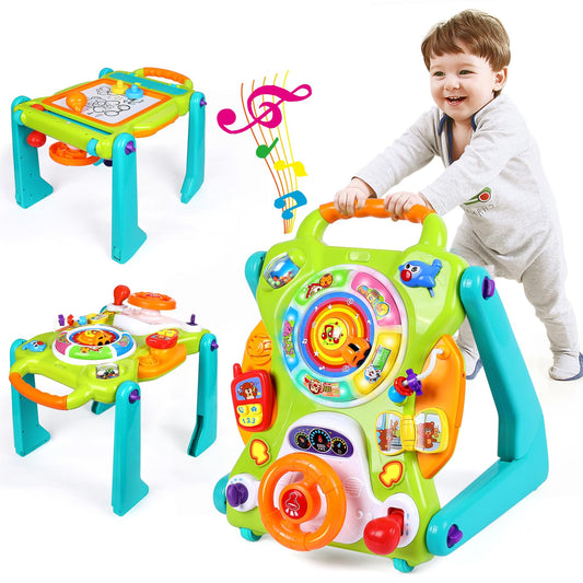 ORWINE 3-in-1 baby walker sit-to-stand view showing sturdy frame and handle