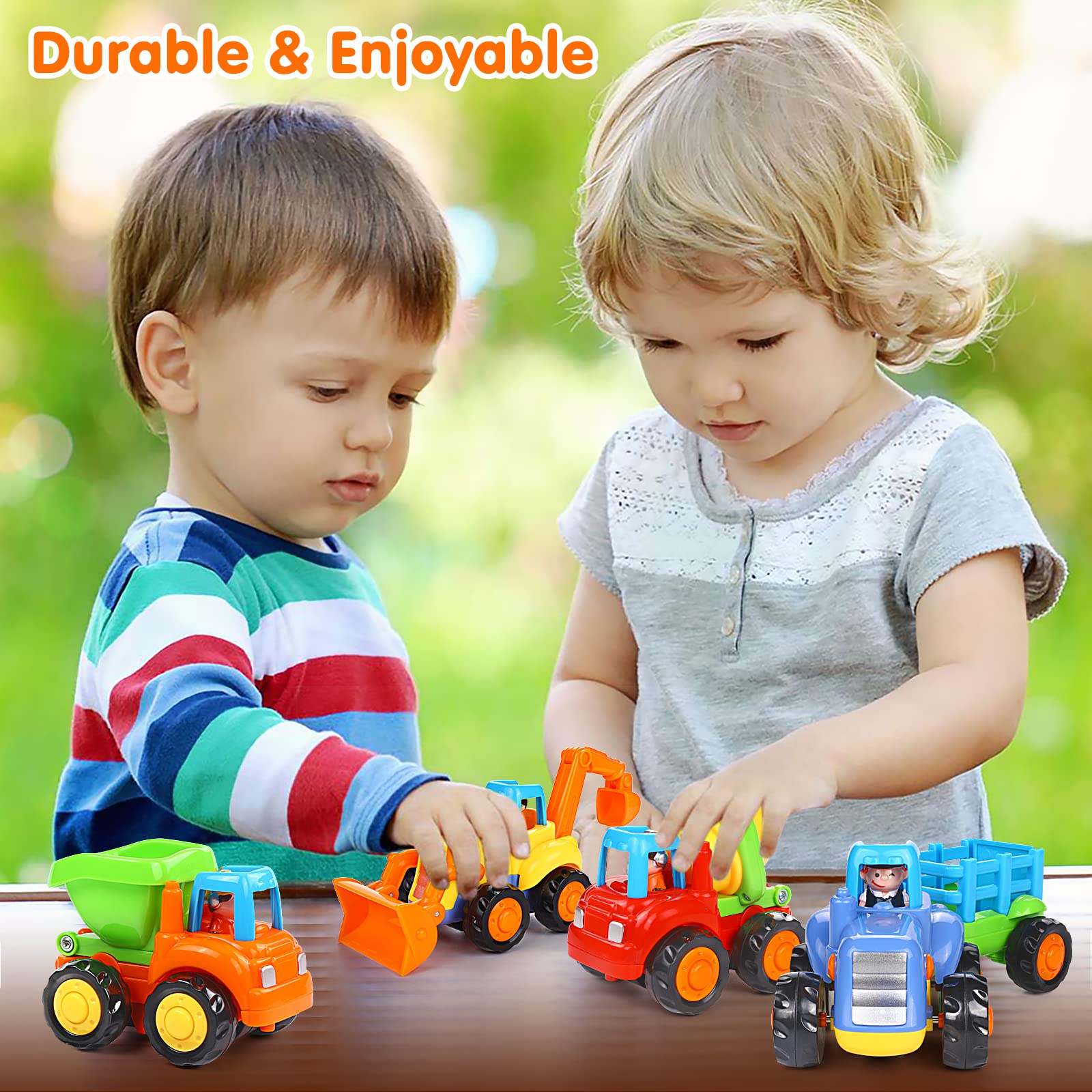 ORWINE cement mixer toy colorful friction-powered vehicle for early engineering play.