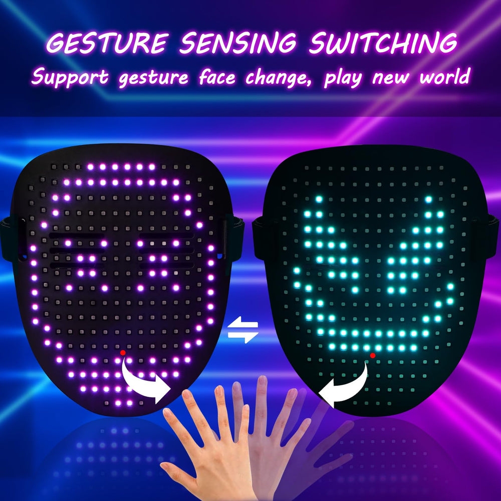 ORWINE LED mask showcasing 3535 LEDs for bright colors and animations