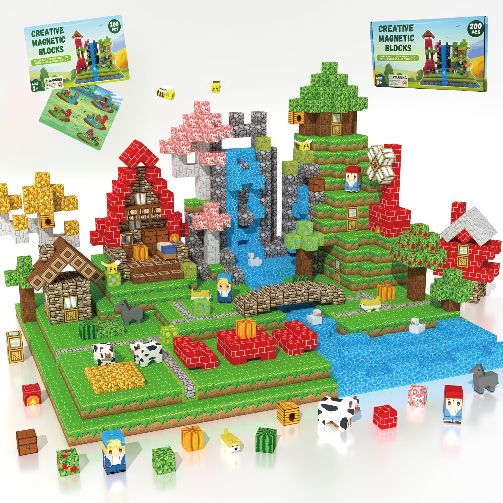 Oryvold magnetic blocks featuring a bee for imaginative play and fine motor development.