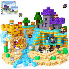 ORZbb 200pcs magnetic blocks forest castle on table fueling imaginative play