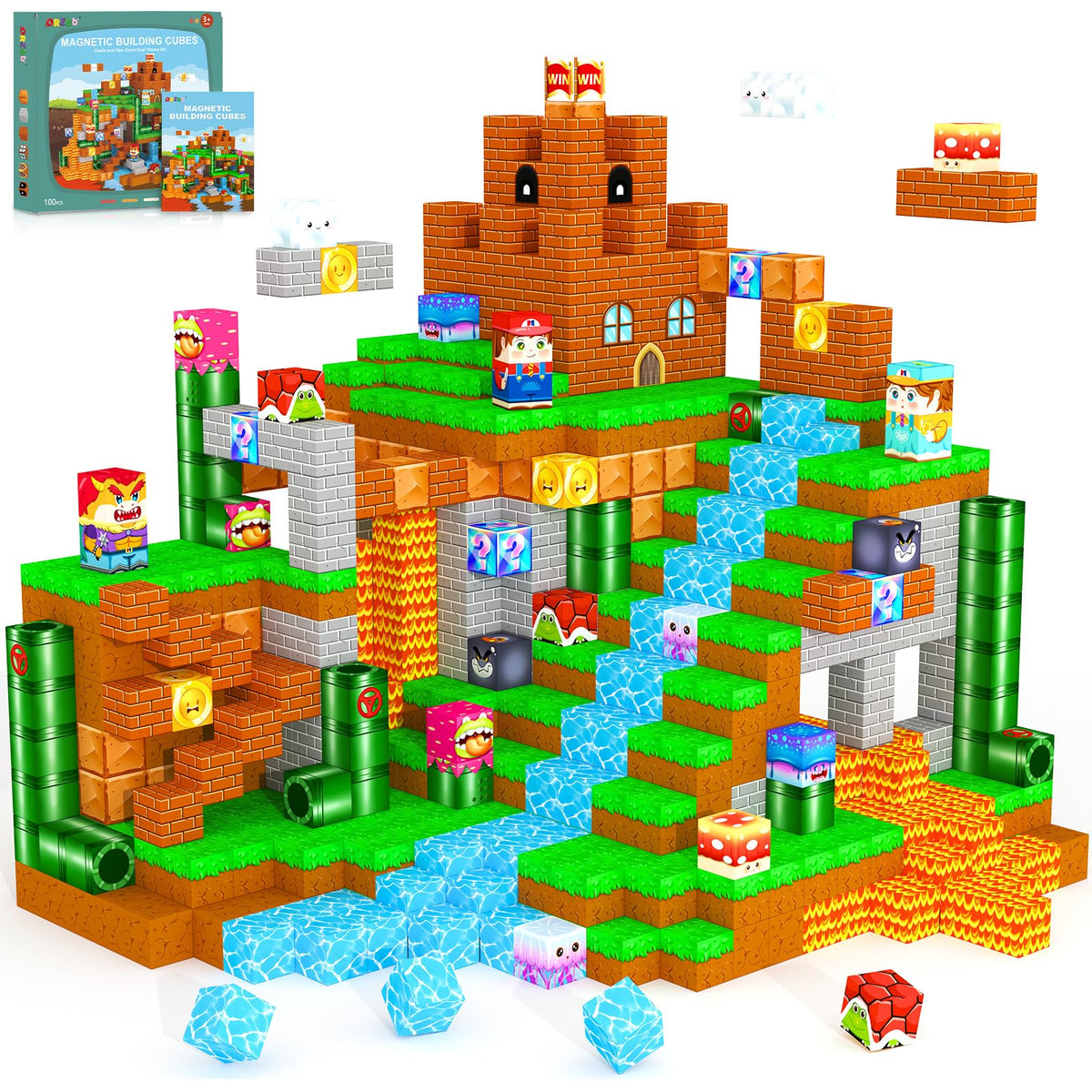 ORZbb magnetic blocks forest castle theme for imaginative play and fine motor skill development.