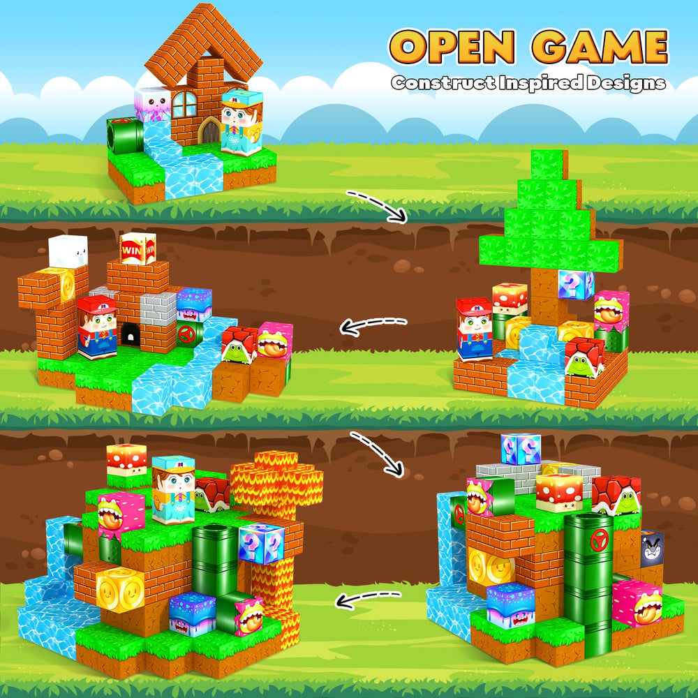 ORZbb magnetic blocks open-ended play supports creativity and endless construction possibilities.