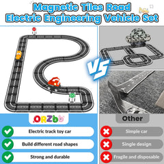 ORZbb digger truck tile demonstrates construction play to boost focus and spatial planning