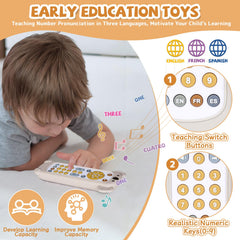 Orzbow baby remote toy features light and sound to entertain and stimulate senses.