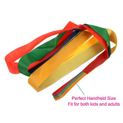 ORZIZRO Rainbow Dance Ribbons in air forming a bright arc during twirling sessions