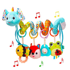 Orzizro stroller toys elephant spiral enhances visual tracking for babies.