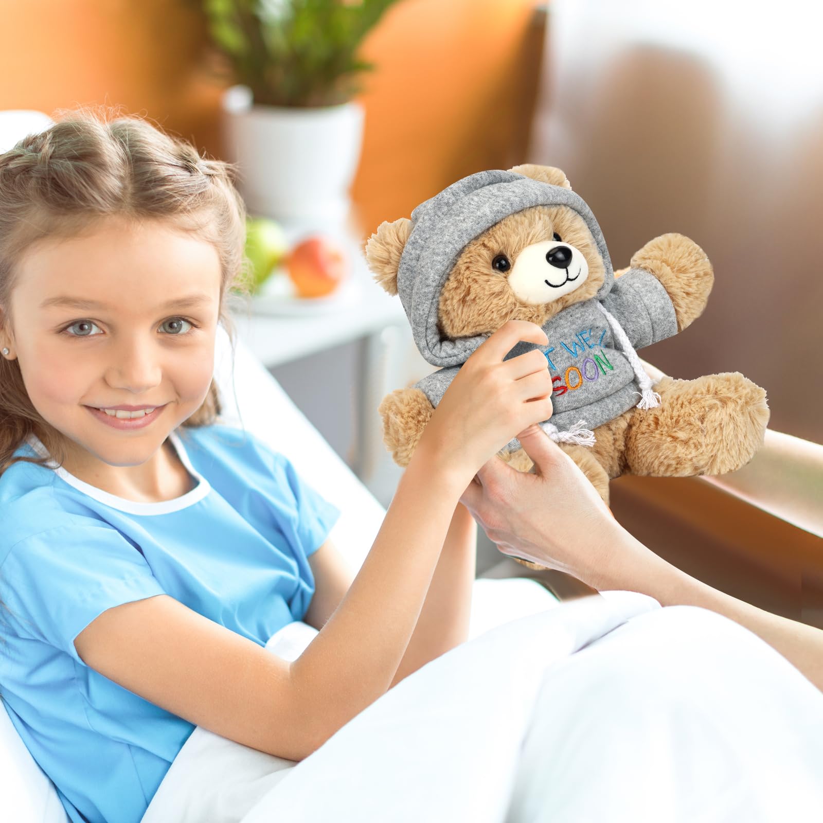 Osacoe ultra-soft fabric teddy gives gentle, soothing touch for naps and cuddles.