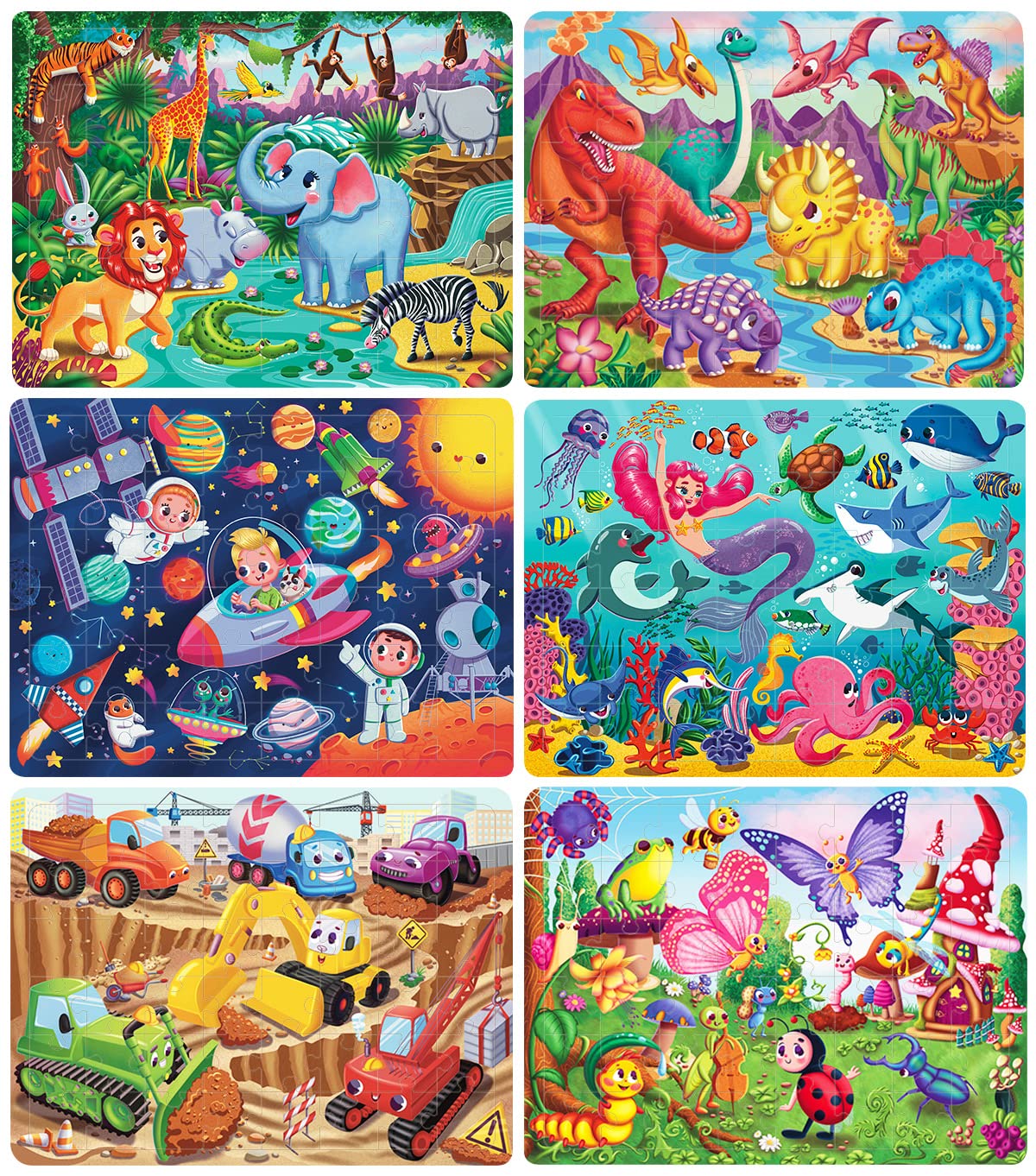 OSBOO wooden puzzle animals 48pc supports early fine motor skills