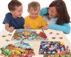 OSBOO wooden puzzle tray and pieces 48pc helps organized play