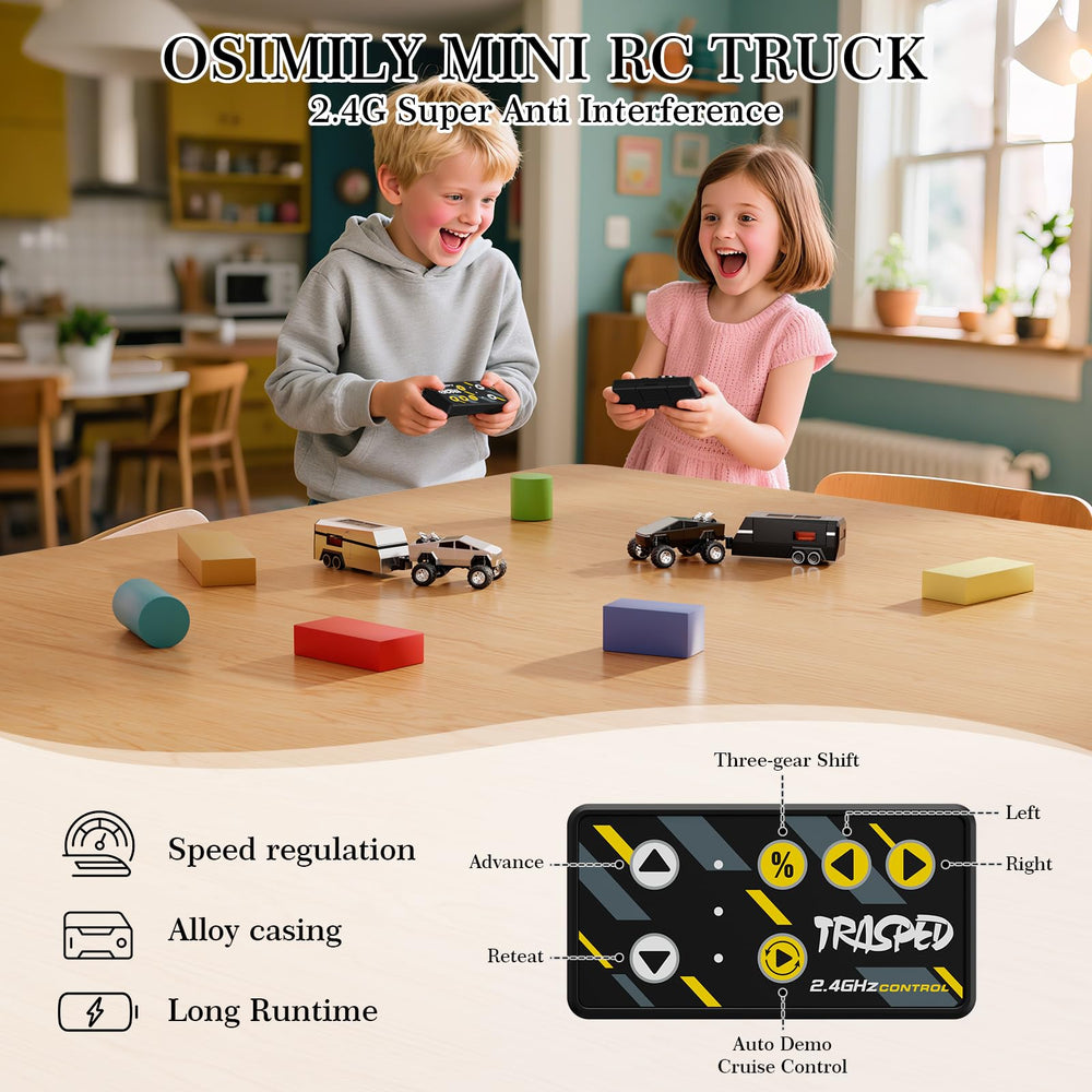 OSIMILY Mini RC Car app control enables easy steering and speed tuning from a smartphone.
