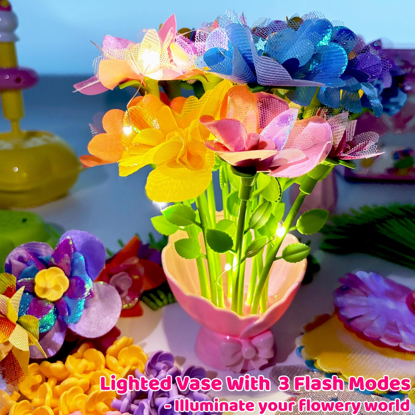 Osllate DIY bouquet parts laid out for safe, creative crafting fun.