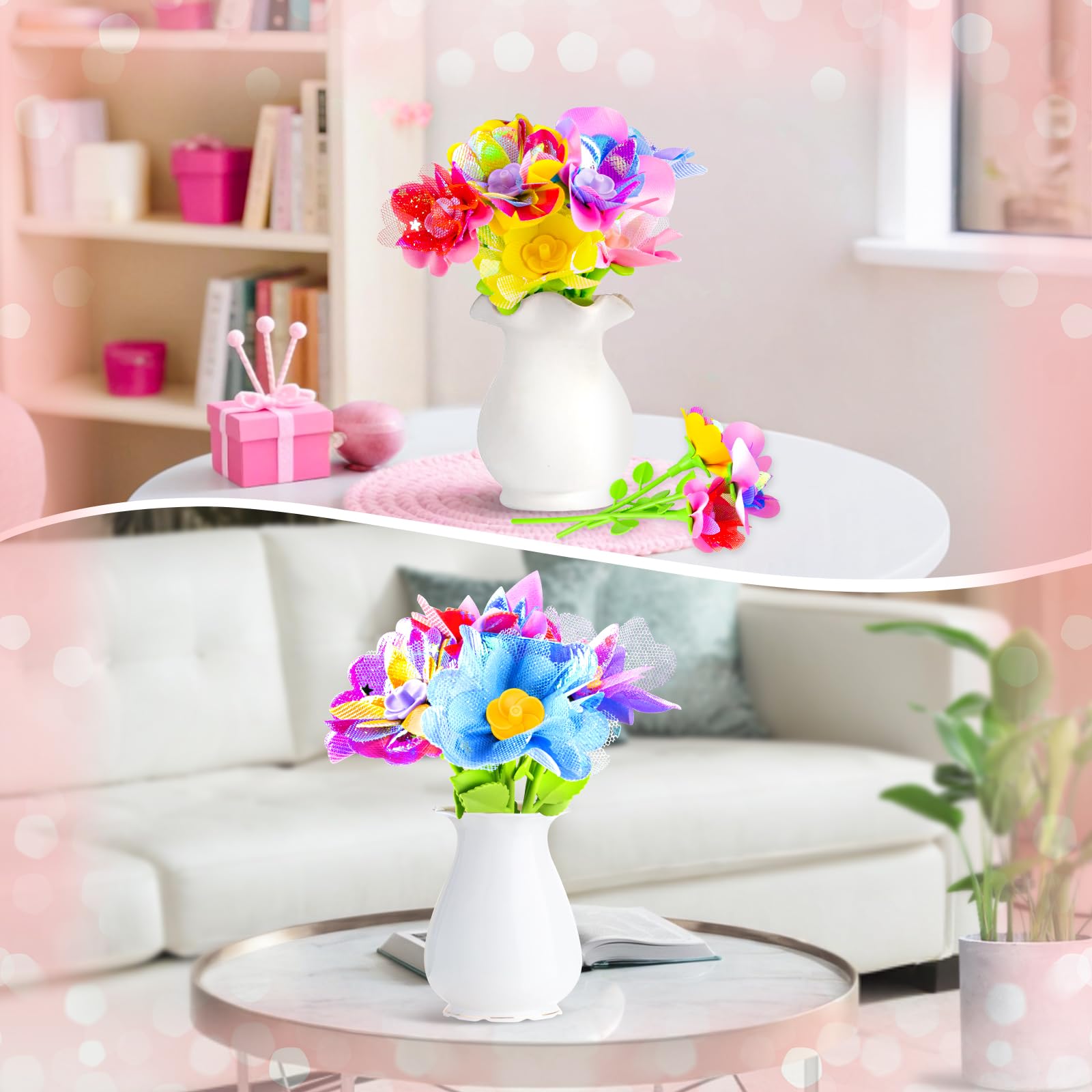 Osllate DIY flower kit assembly shows contents and setup.