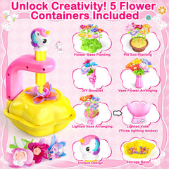 Osllate fabric petals and pistils arranged for vibrant flower crafting.