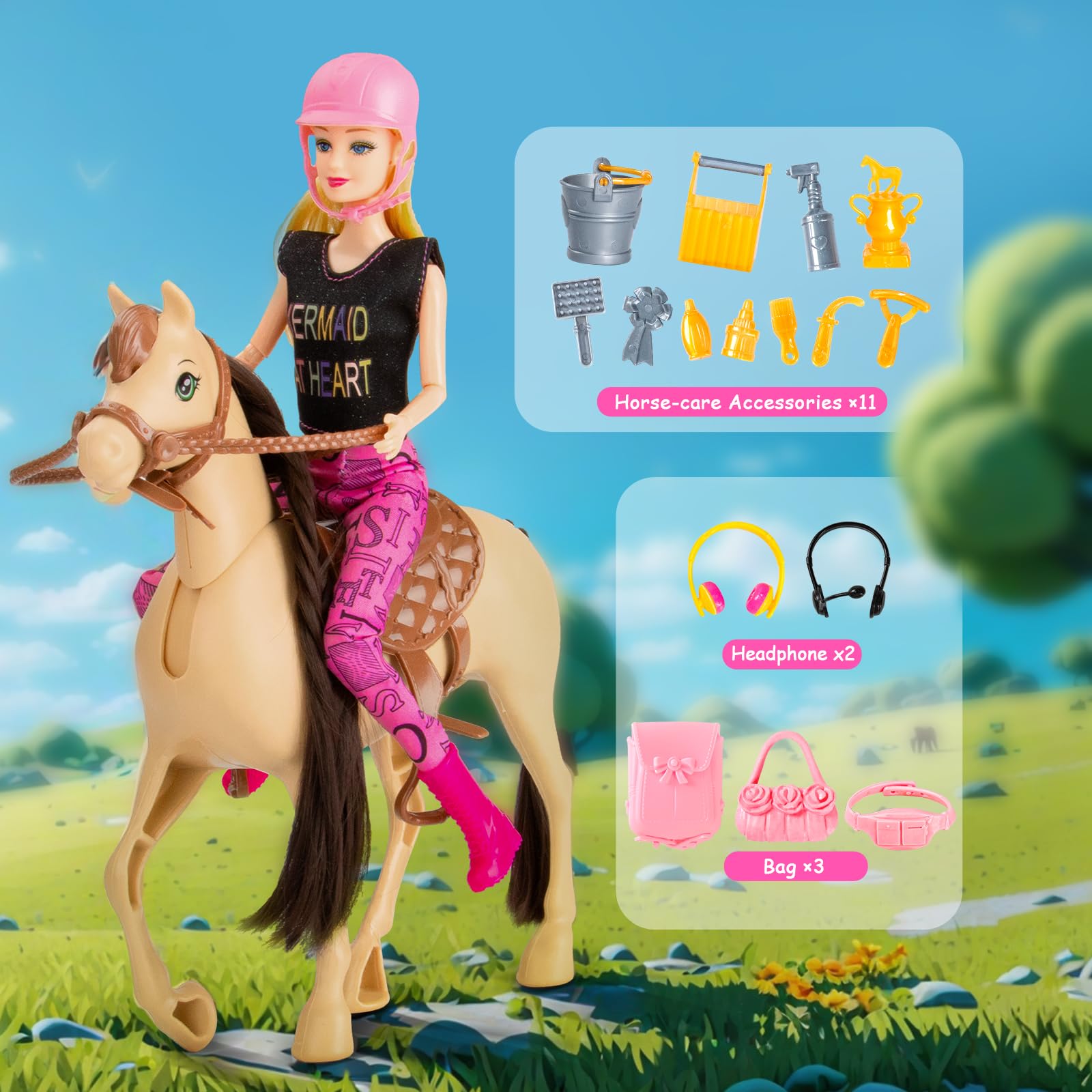 Osllate saddle and bridle set enhances authentic dress-up play