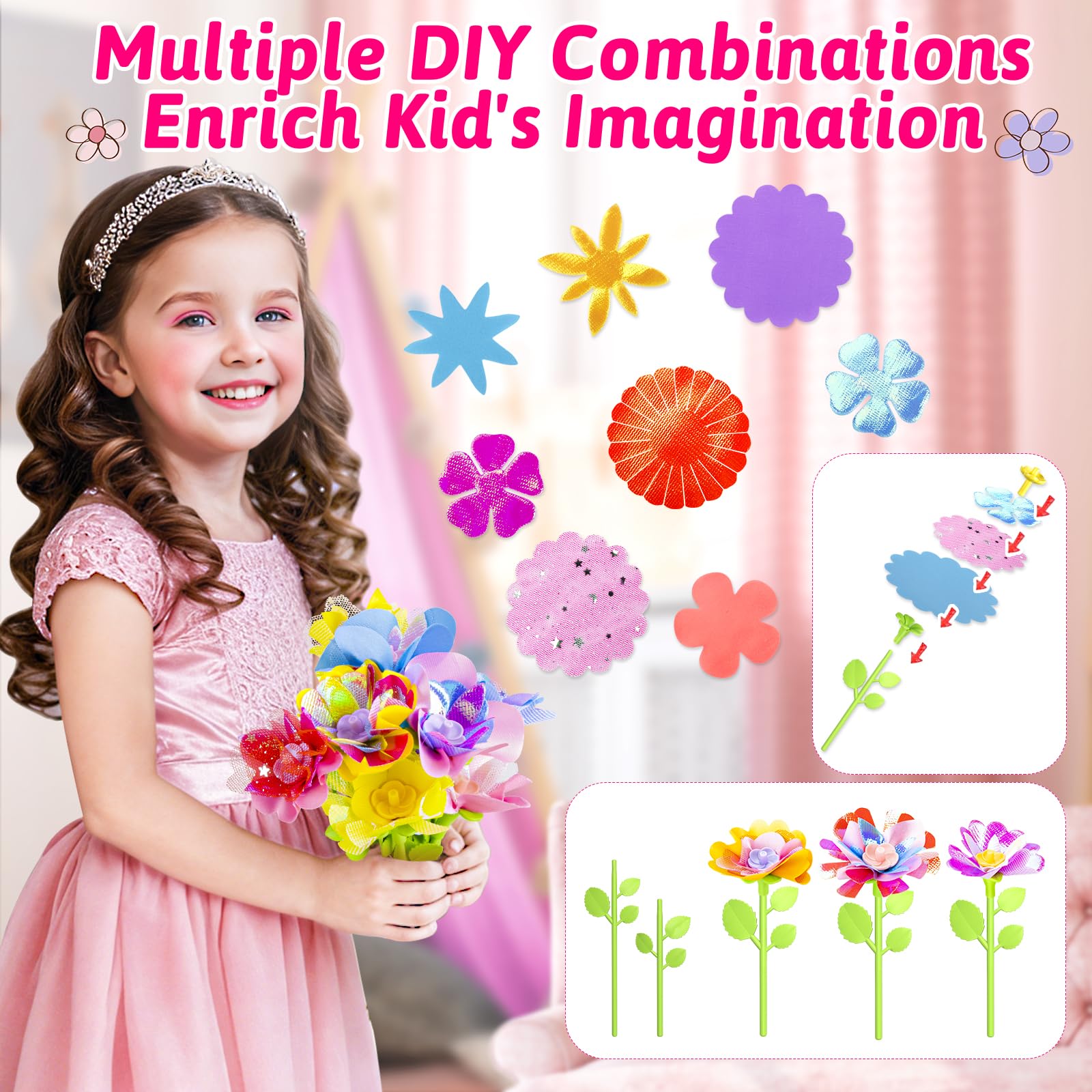 Osllate short flower stalks for compact bouquet designs.