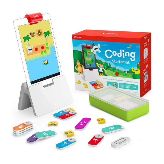 Osmo Coding Starter Kit with base included enables hands-on learning.