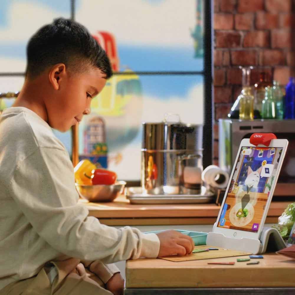 Osmo Math Wizard family learning moment with hands-on geometry