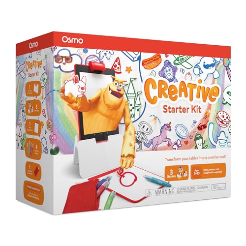 Osmo Monster game drawing action engages storytelling and drawing skills.