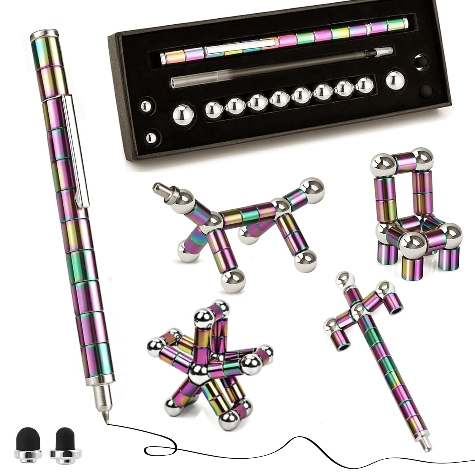OSSIJAY fidget pen toy kit in gift-ready packaging for desk setup