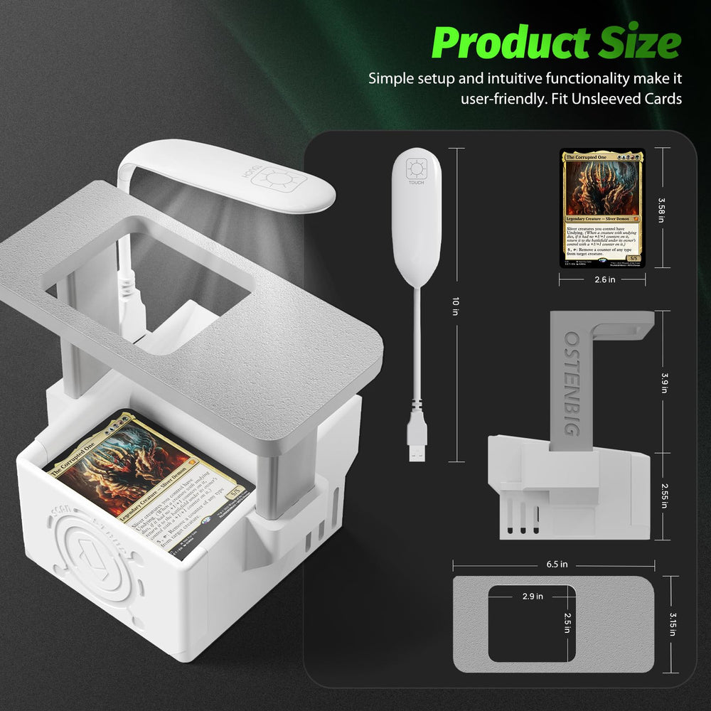Magnetic base stabilizes the OSTENBIG card scanner