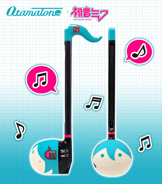 Otamatone Hatsune Miku side view highlights compact design for travel.