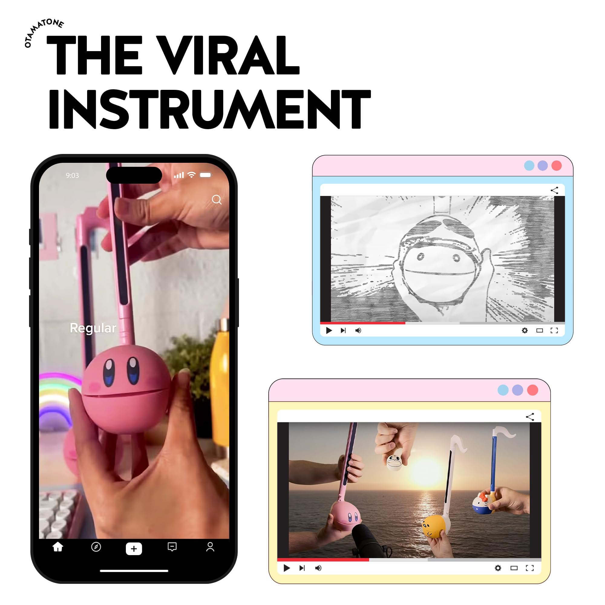 Otamatone Classic hot pink group-harmony invites shared musical fun