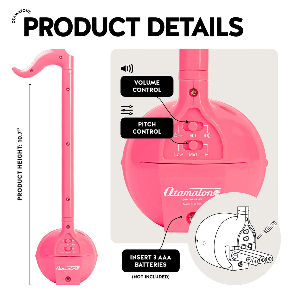Otamatone Classic hot pink squeezable cheeks enable playful vibrato