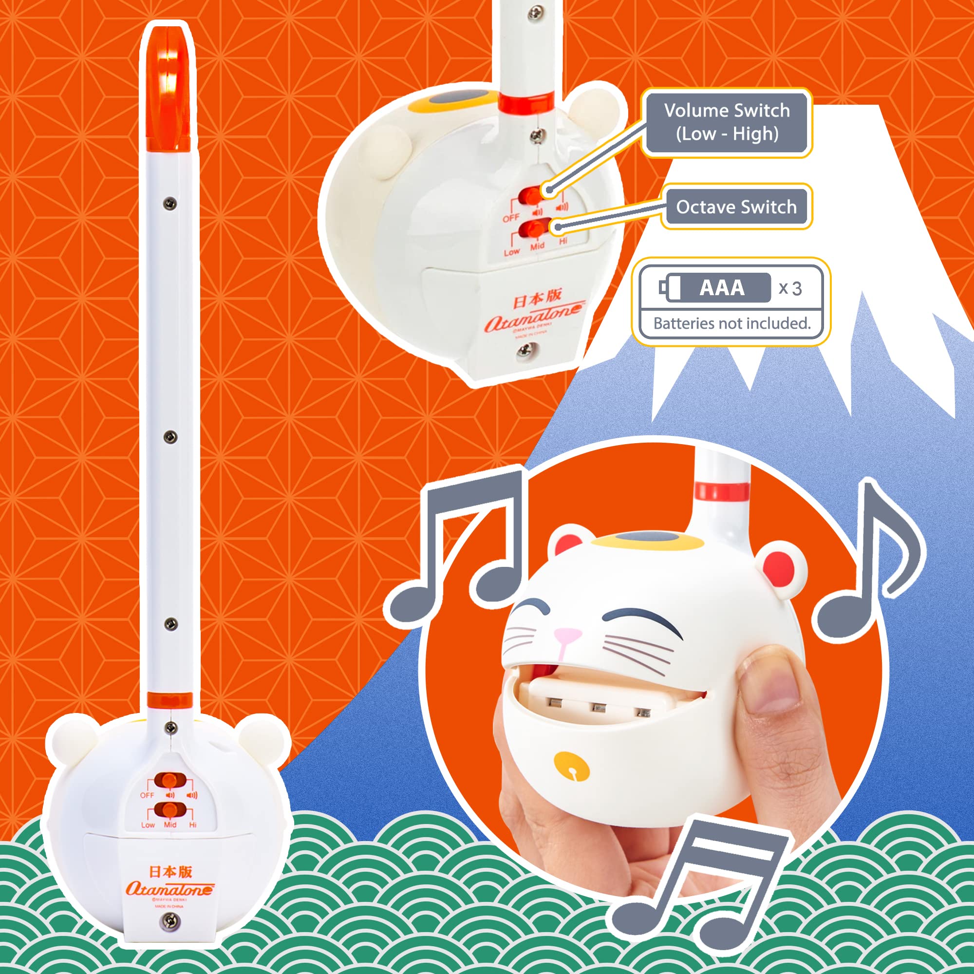 Otamatone Classic pitch variations stem for exploring tones.