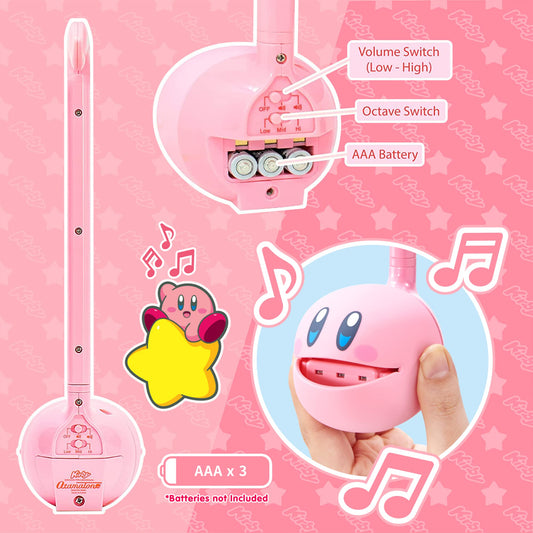 Otamatone Kirby Pink Star Hero side view, portable fun on the go.
