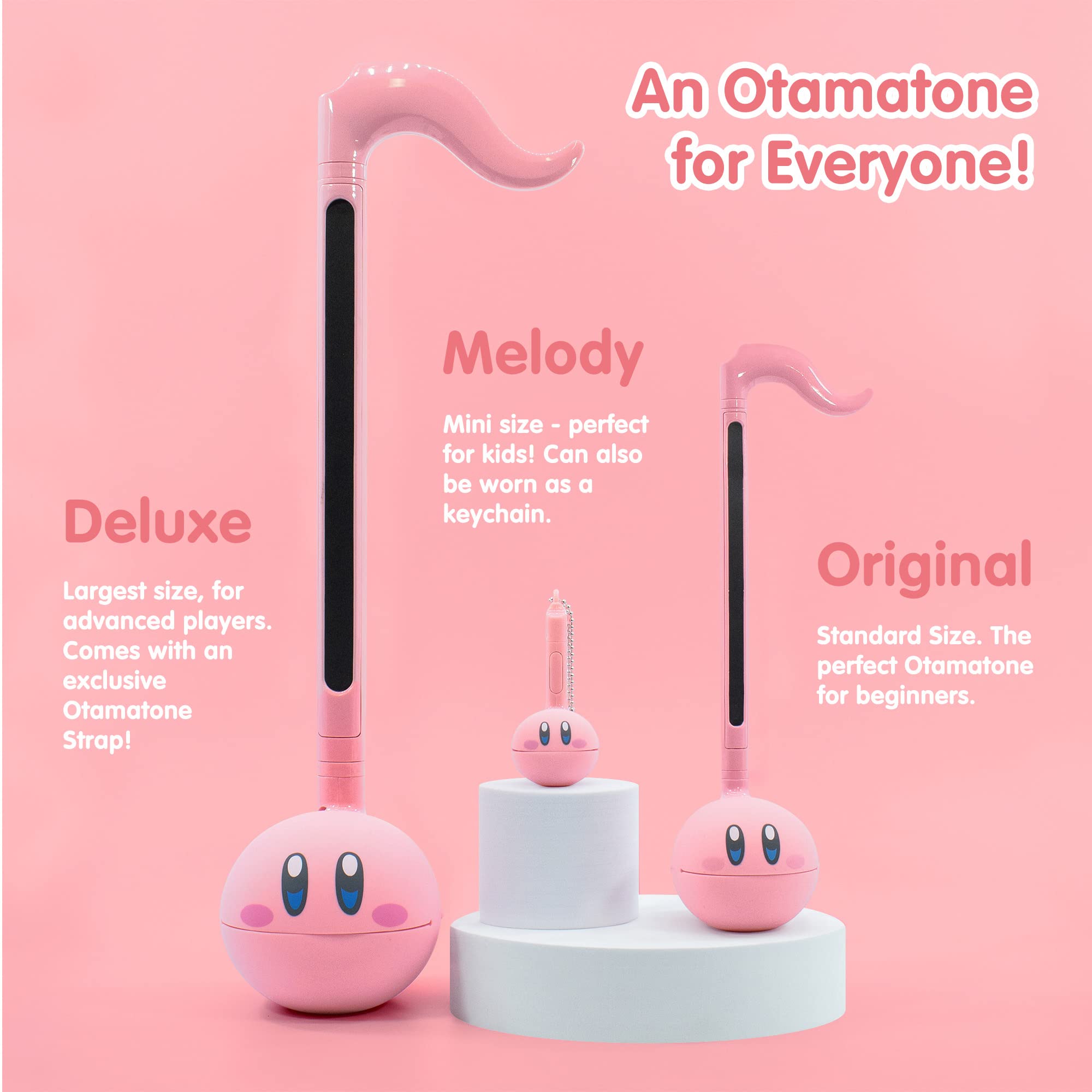 Otamatone Kirby Pink Star Hero travel-ready design for spontaneous jams.