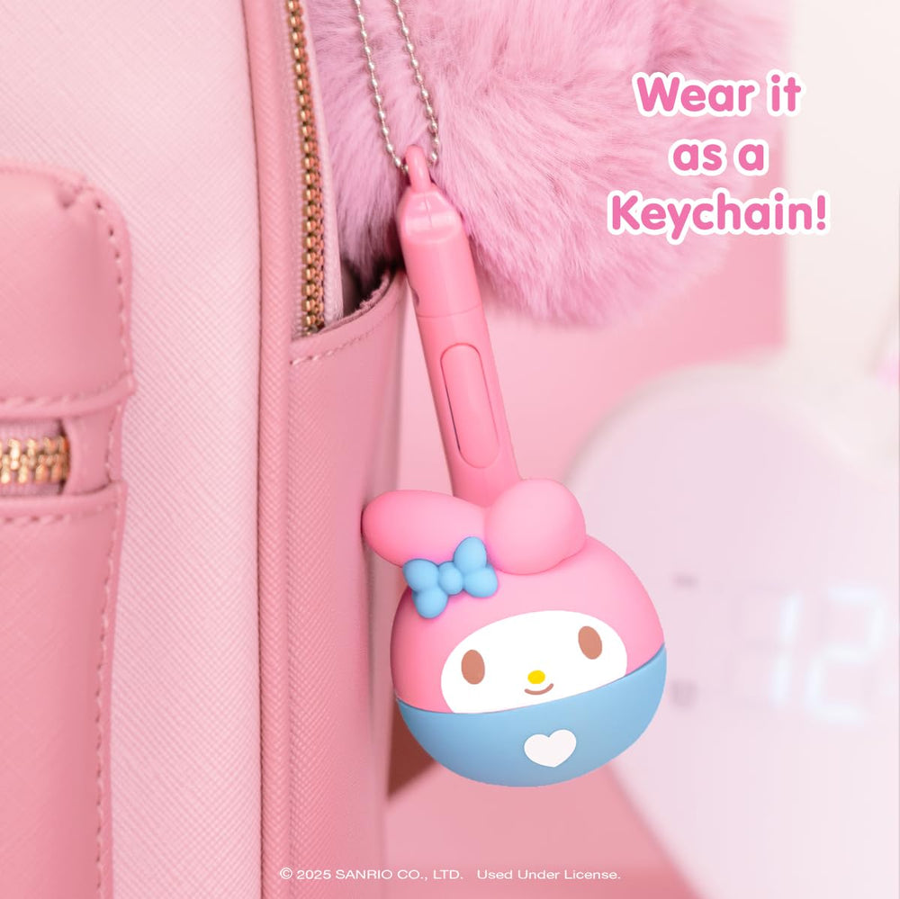 Otamatone Melody Cinnamoroll Edition shown with bright packaging and charm.
