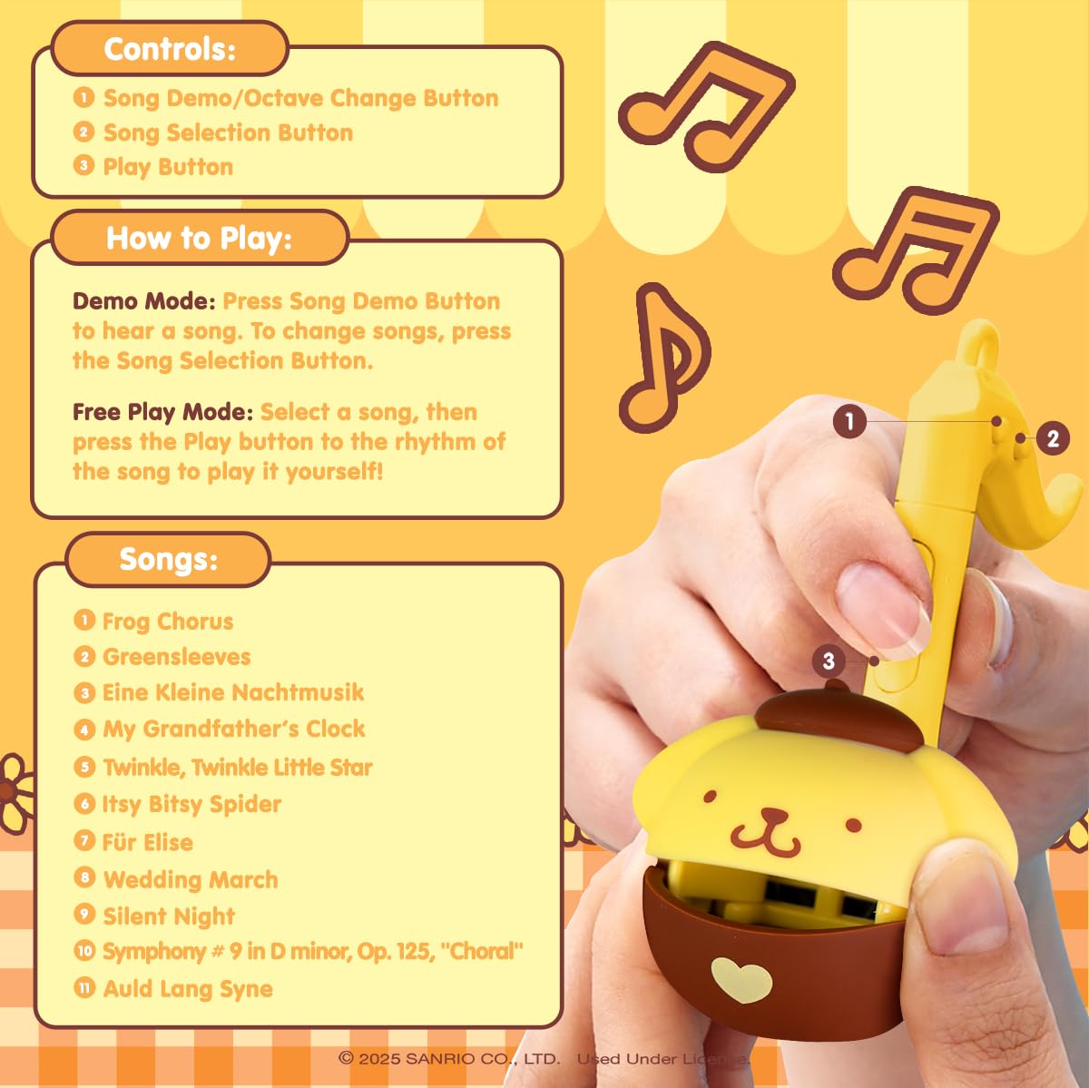 Five styles lineup featuring Hello Kitty, Cinnamoroll, My Melody, Kuromi, Pompompurin.