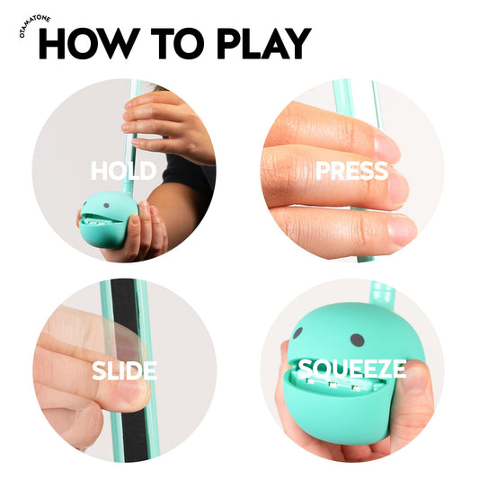 Otamatone Mint Edition front view, compact music maker for on-the-go practice