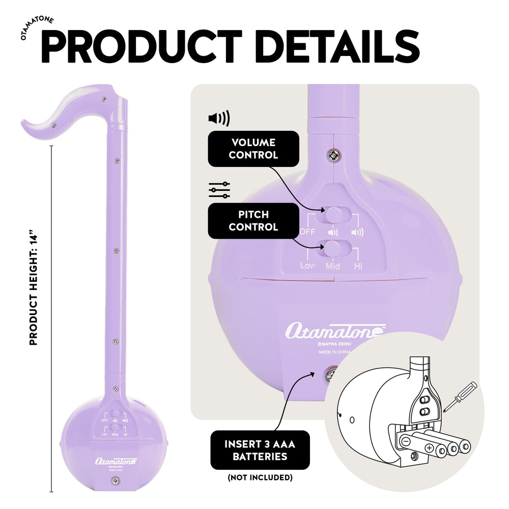Otamatone Purple compact size supports travel and campfire singalongs