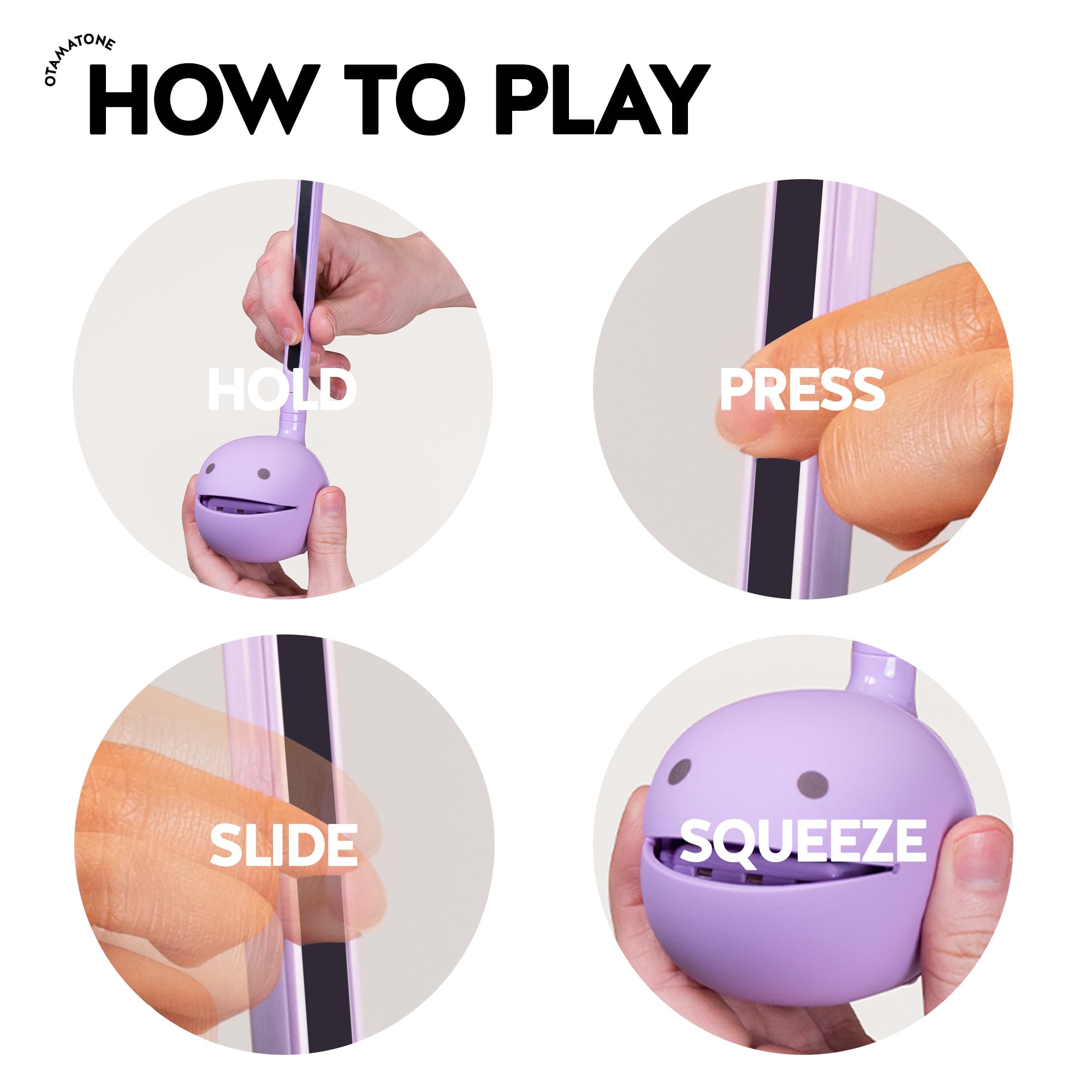 Otamatone Purple squeeze cheeks enable expressive, playful sound effects